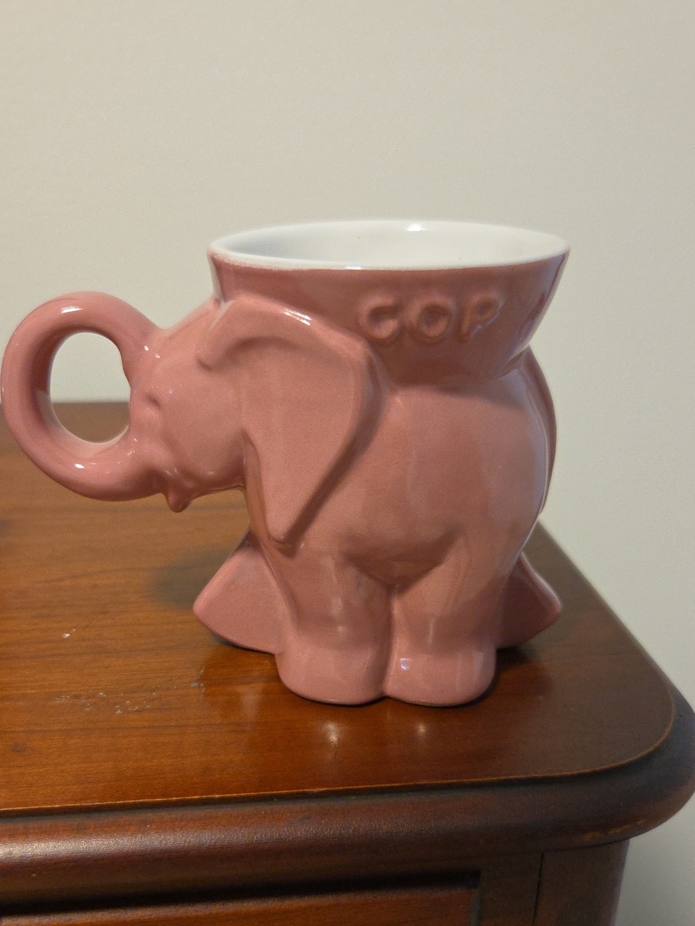 Frankoma Pink Elephant Ceramic Mug with Handle